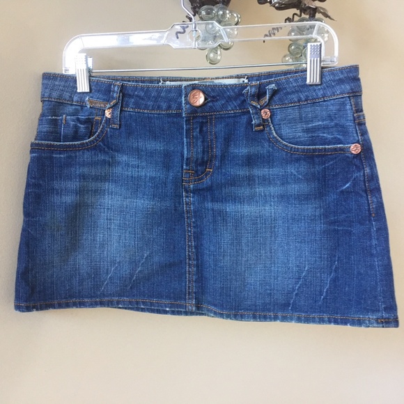 Seven 7 Premium Denim Jean Mini Short Skirt Sz 27 - Picture 2 of 8
